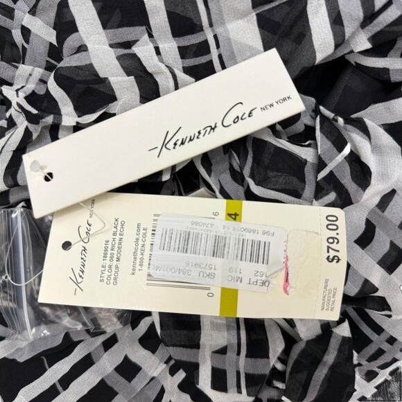 Kenneth Cole New York Womens 100% Silk Sleeveless Print Black Top Blouse NWT 14 - Picture 13 of 16